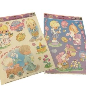 2000 Vintage Precious Moments Easter Window Clings Unused Classic Clings NEW (2)